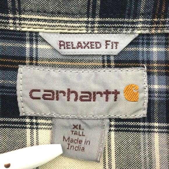 Carhart Relaxed Fit Streetwear Plaid Workwear Button Down Shirt Men's XL Tall - Picture 11 of 16